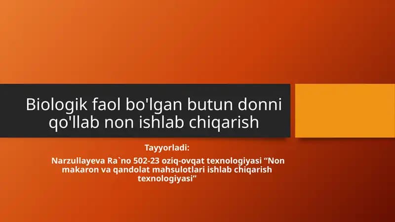 Biologikfaolbo'lganbutundonniqo'llabnonishlabchiqarish