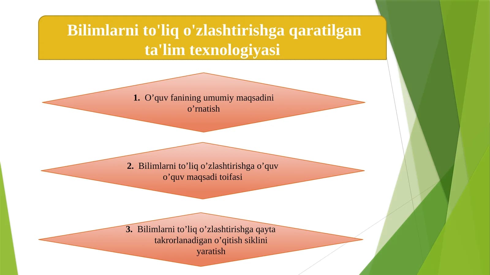 Bilimlarni to'liq o'zlashtirishga qaratilgan ta'lim texnologiyasi
