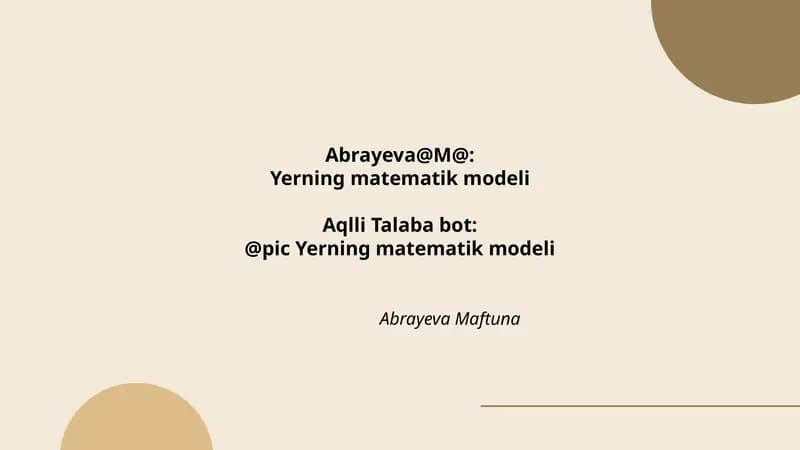 Yerning matematik modeli