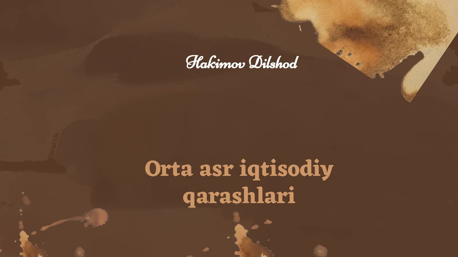 Orta asr iqtisodiy qarashlari