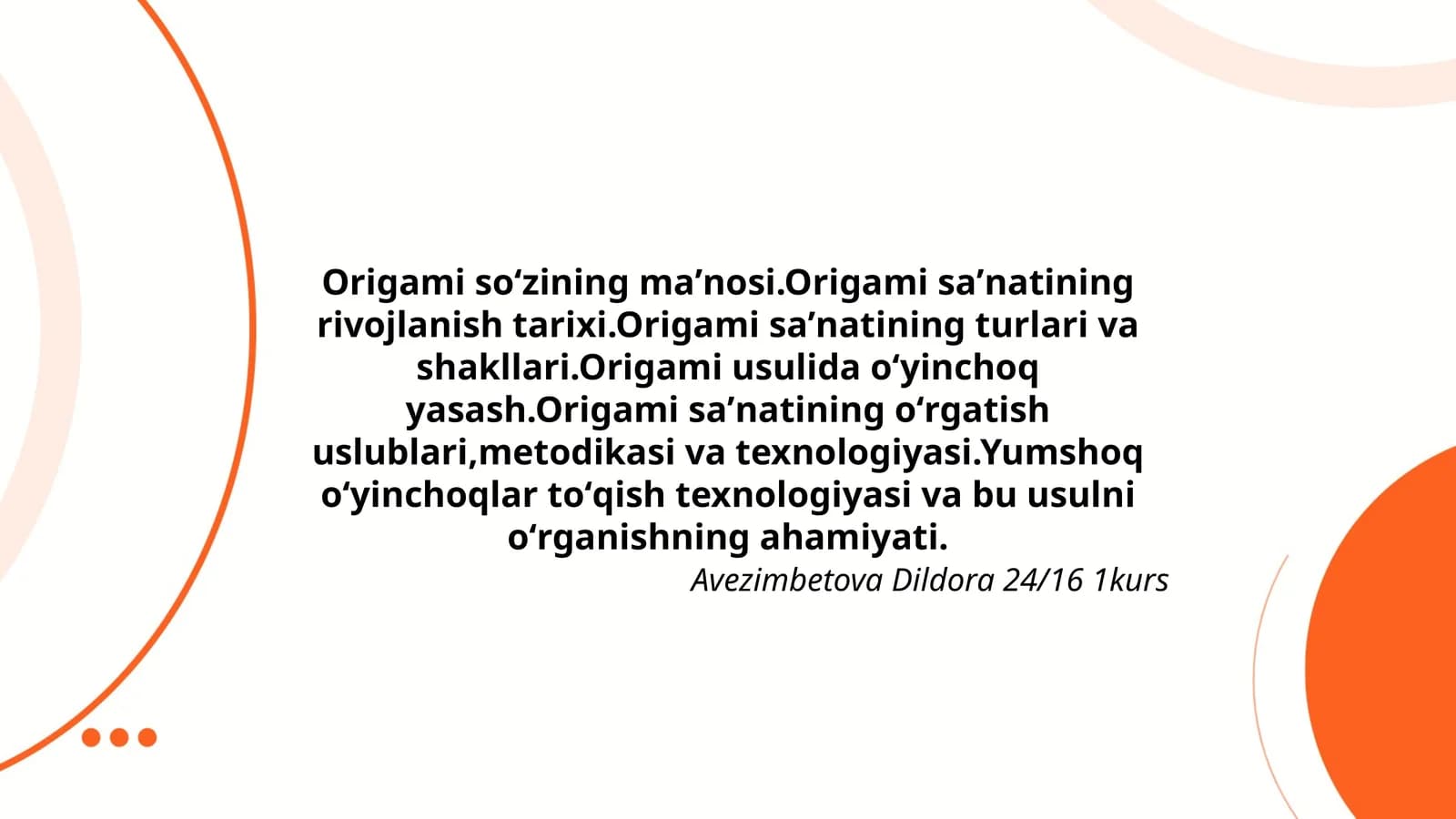 Origami saʼnatining turlari va shakllari