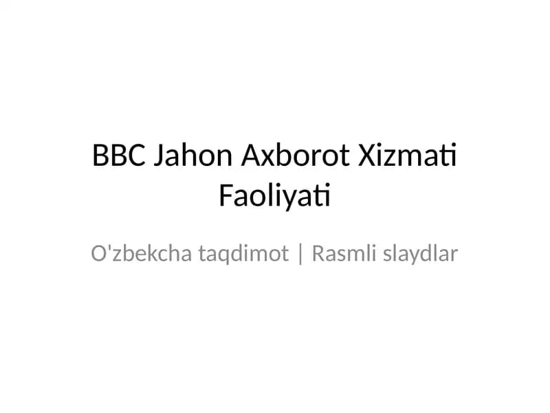 BBC Jahon Axborot Xizmati
