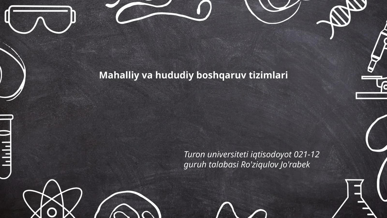 Mahalliy va hududiy boshqaruv tizimlari