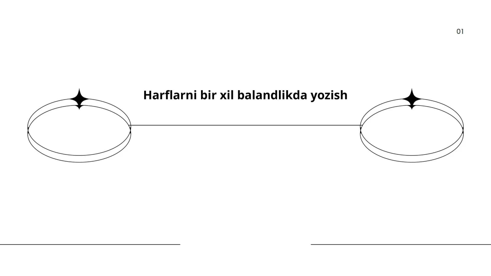 Harflarni bir xil balandlikda yozish