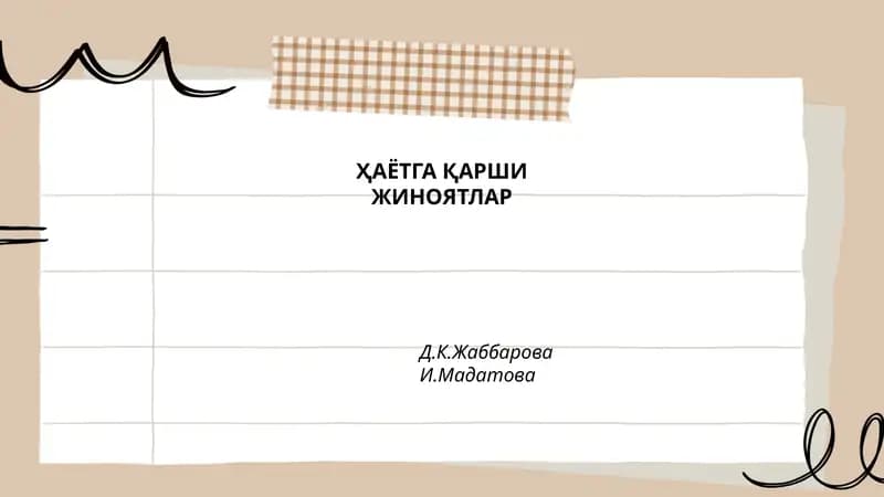 ҲАЁТГА ҚАРШИ ЖИНОЯТЛАР