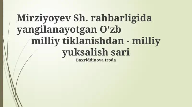 Iqtisodiy va Siyosiy Islohotlar O'zbekiston Taraqqiyotining Asosi