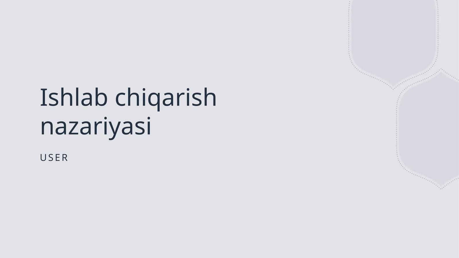 Ishlab chiqarish nazariyasi