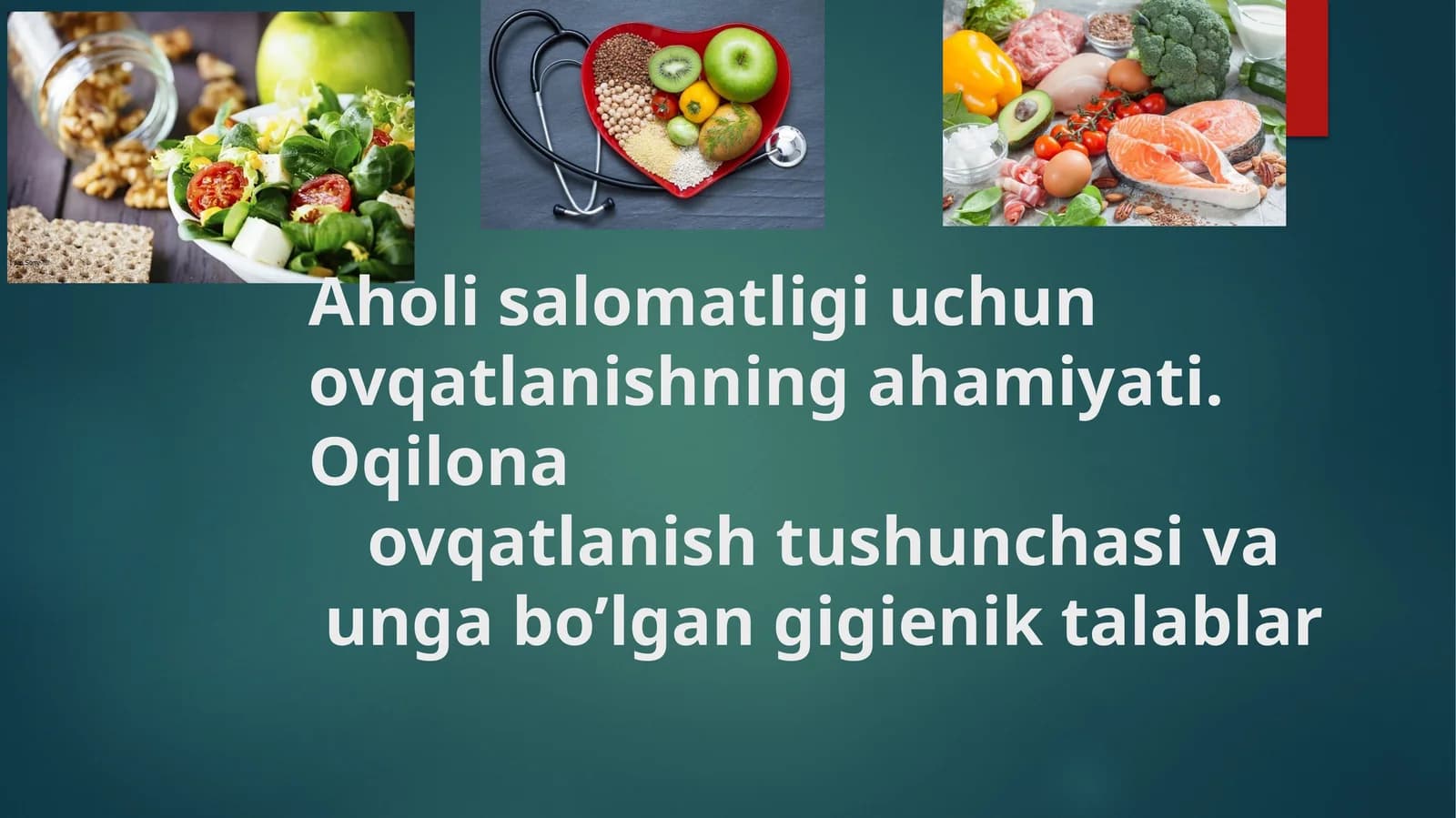 Oqilona ovqatlanish tushunchasi