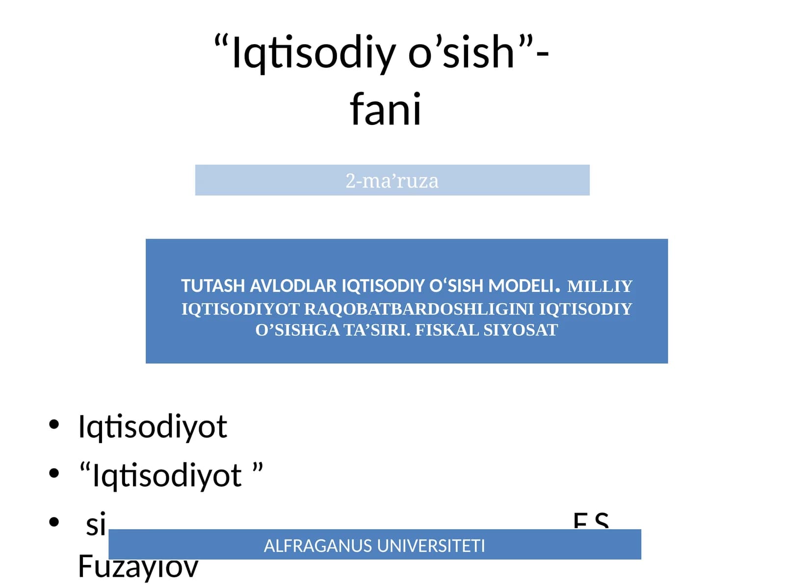 Iqtisodiy o’sish