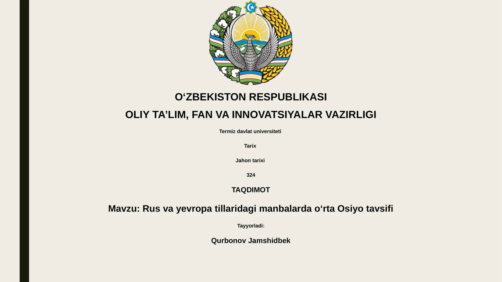 Rus va yevropa tillaridagi manbalarda oʻrta Osiyo tavsifi