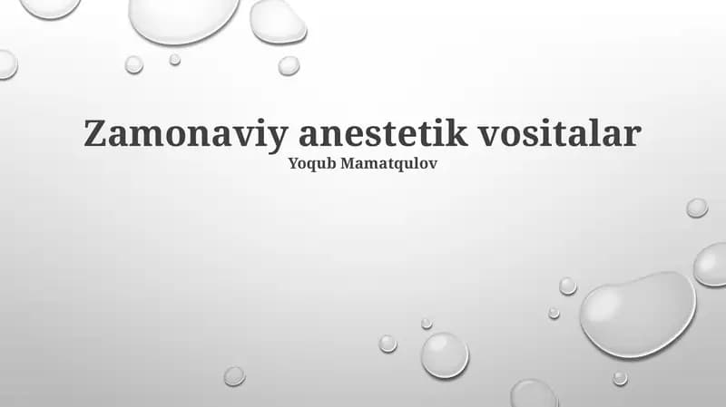 Mahalliy og'riqsizlantiruvchi vositalar