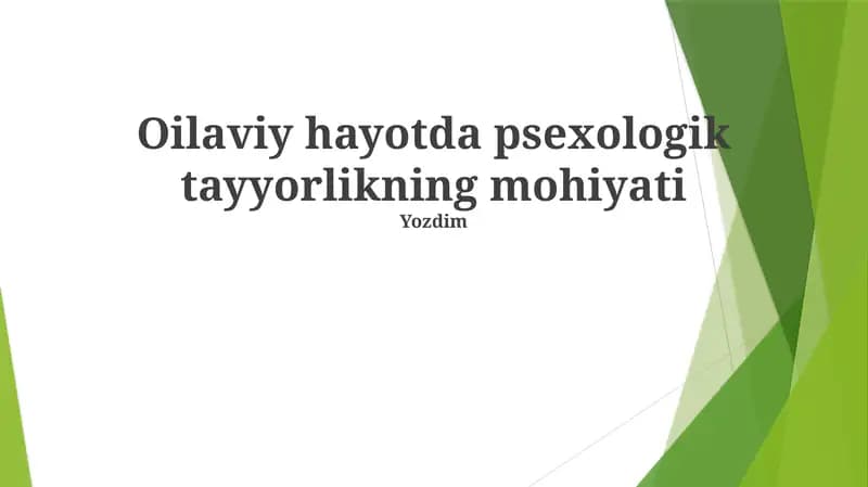 Psixologik Tayyorgarlikning Rolini O'rganish