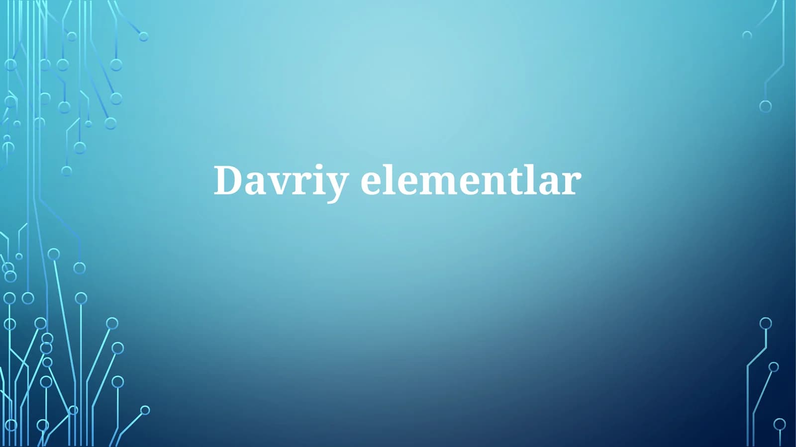 Davriy elementlar