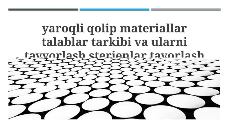 Kalıf Materiallarining Talablari, Tarkibi va Tayyorlanishi