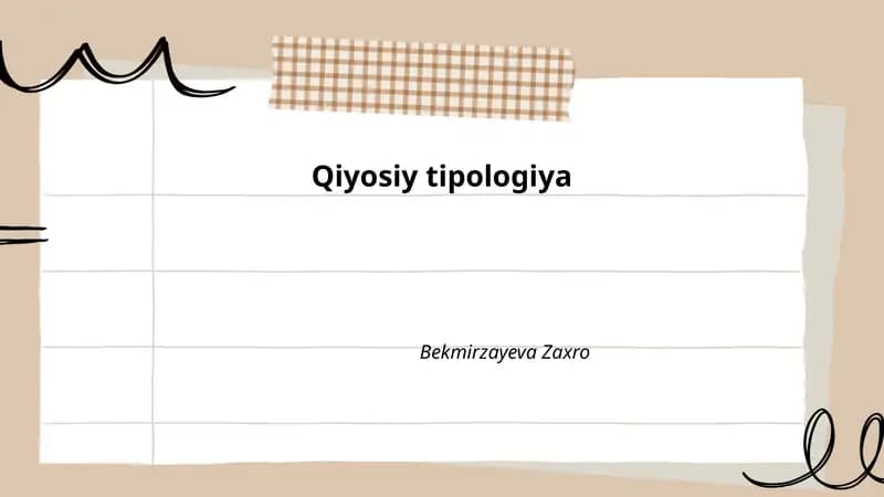 Qiyosiy tipologiya