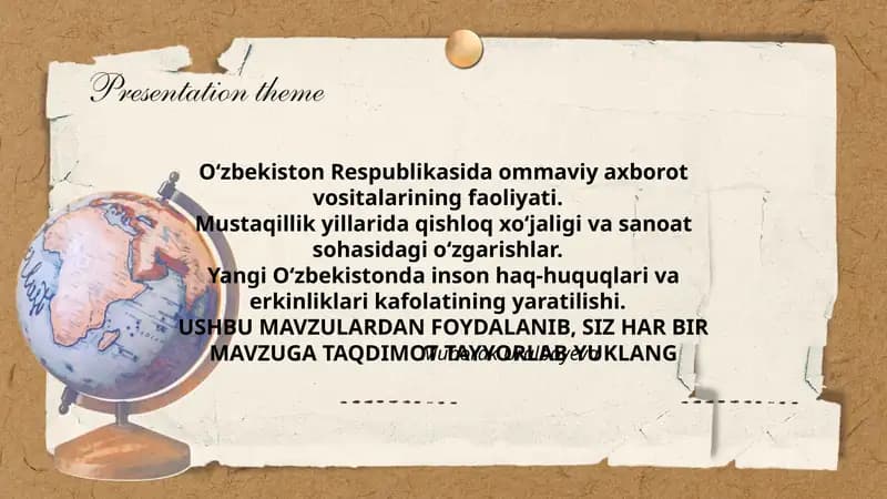 O‘zbekiston Respublikasida ommaviy axborot vositalarining faoliyati