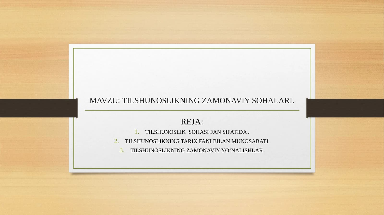 TILSHUNOSLIKNING ZAMONAVIY SOHALARI