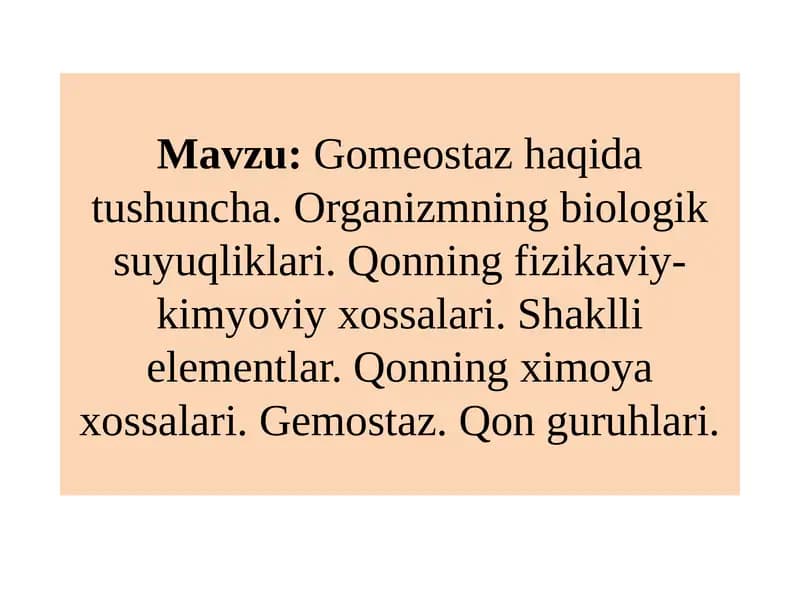 Gomeostazha qida tushuncha