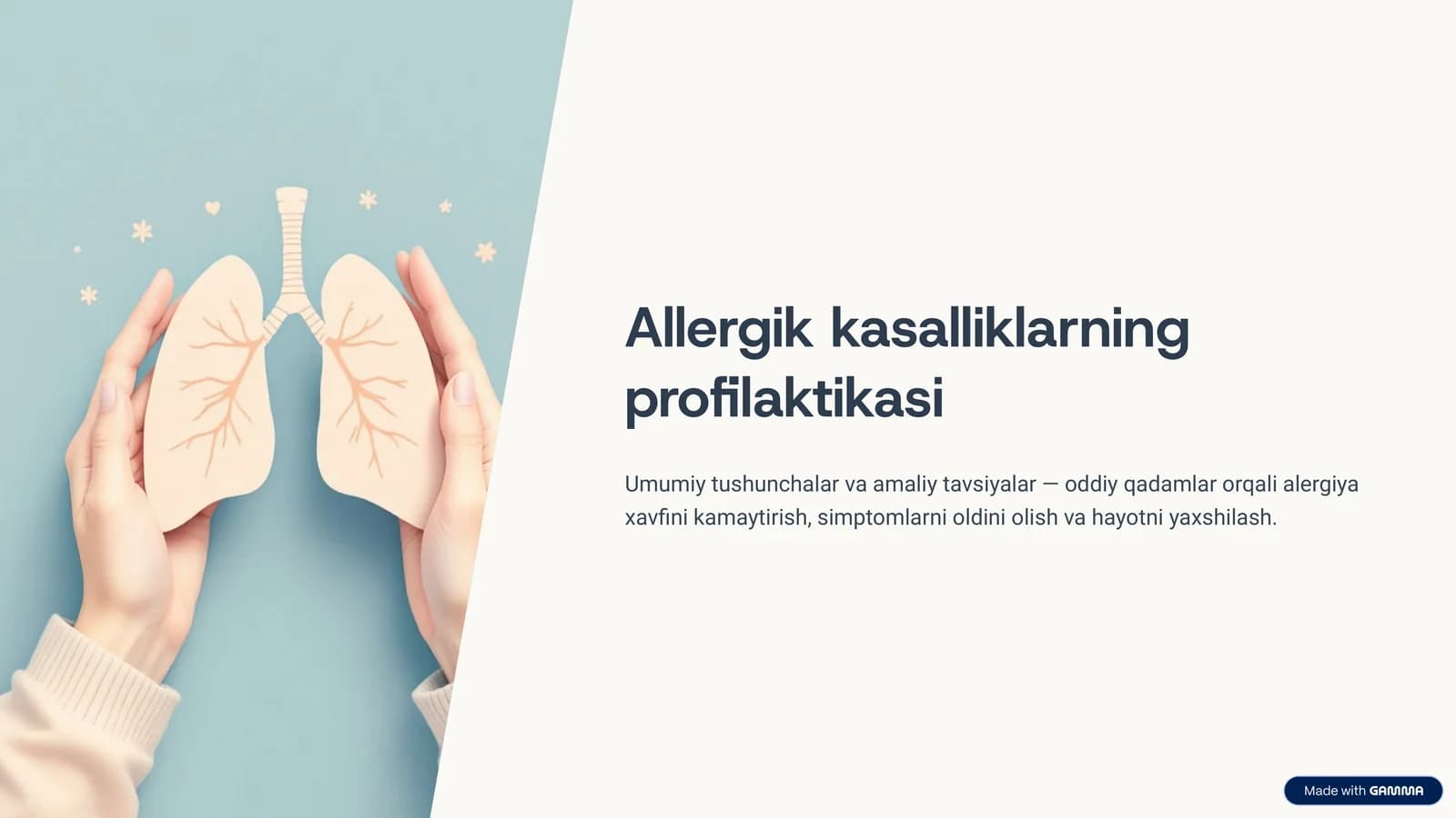 Allergik kasalliklarning profilaktikasi