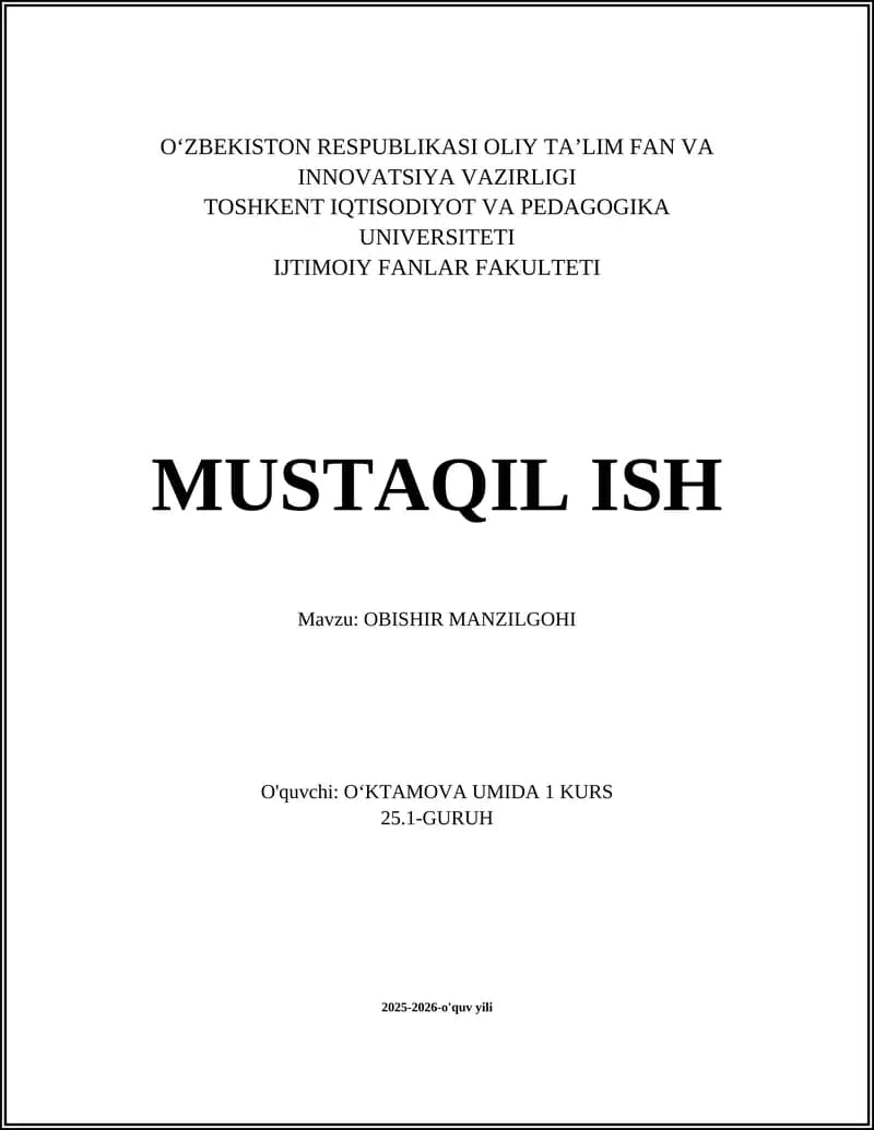 OBISHIR MANZILGOHI