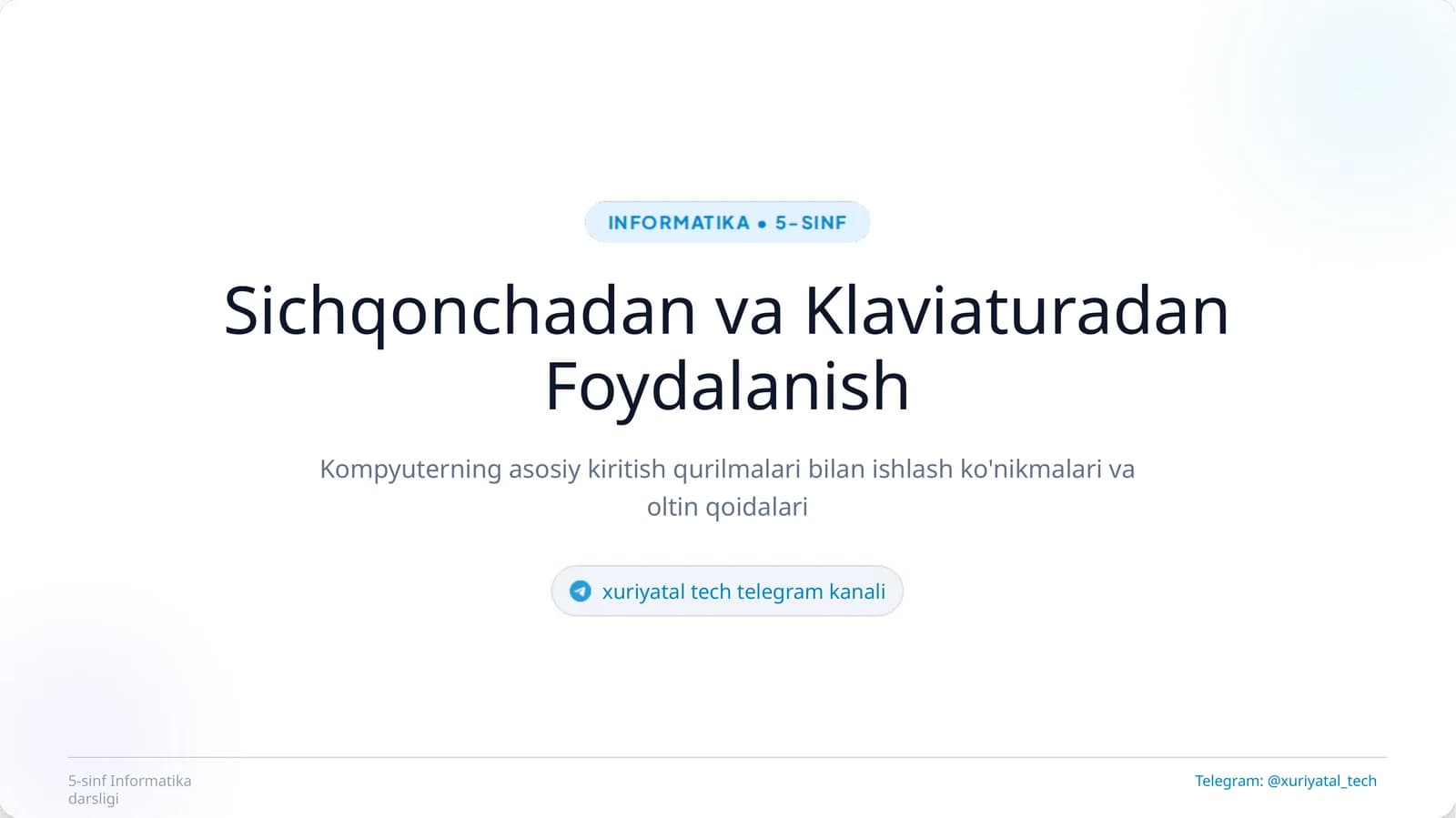 5-sinf Informatika darsligi