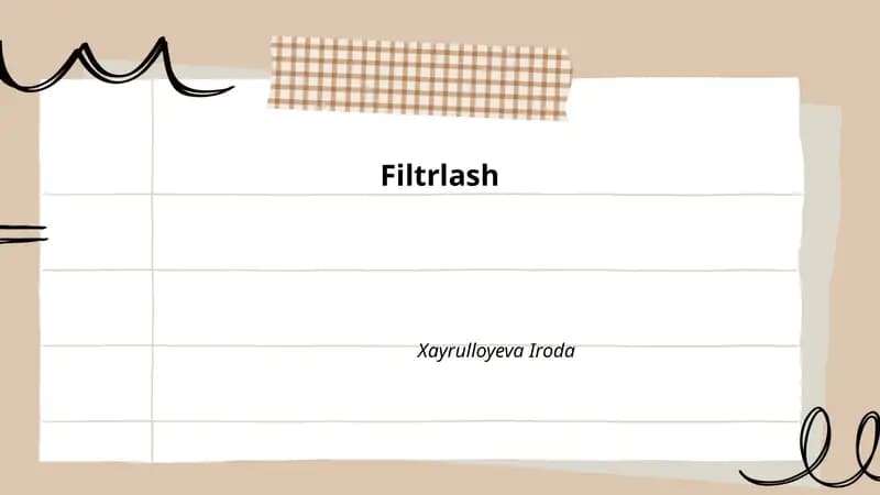 Filtrlash