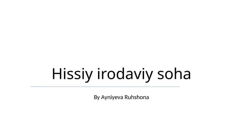 Hissiy irodaviy soha