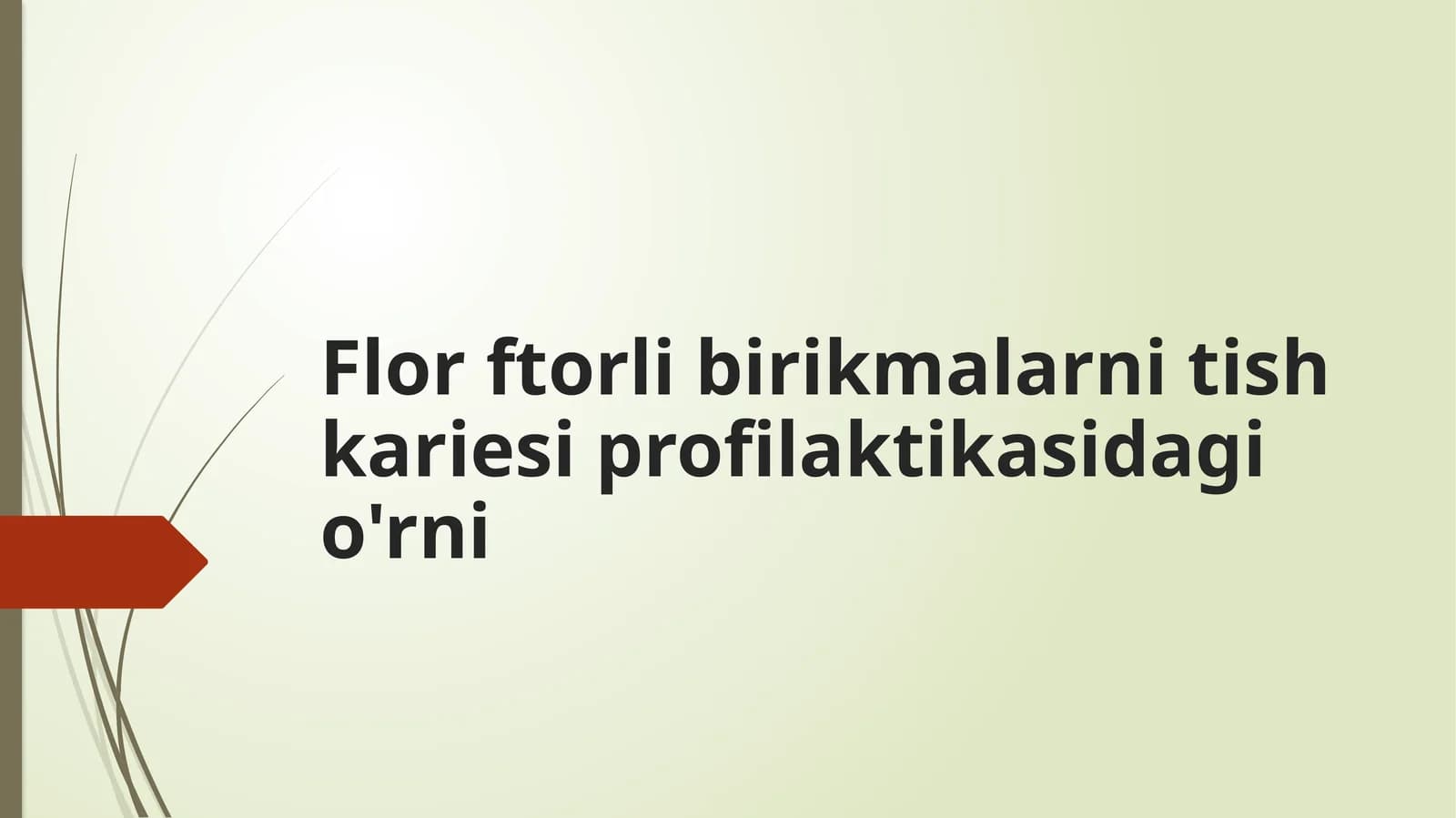 Flor ftorli birikmalarni tish kariesi profilaktikasidagi o'rni