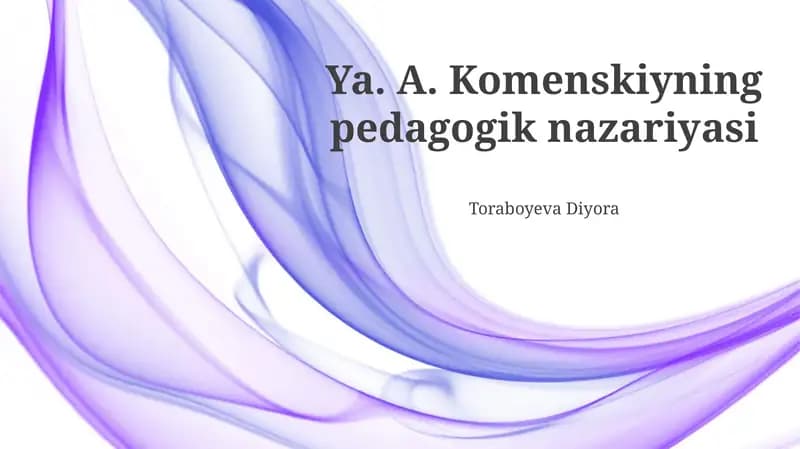 Komenskiyning pedagogik nazariyasi