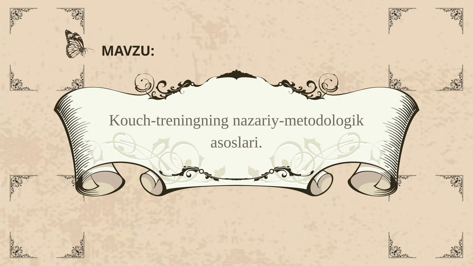 Kouch-treningning nazariy-
metodologik asoslari.