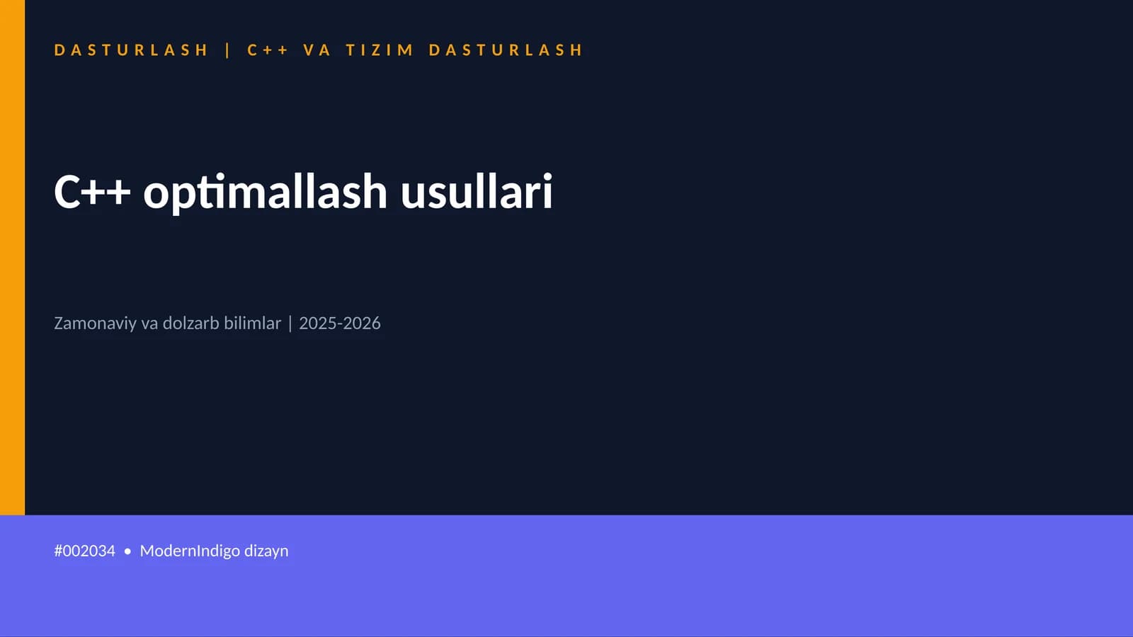 C++ VA TIZIM DASTURLASH