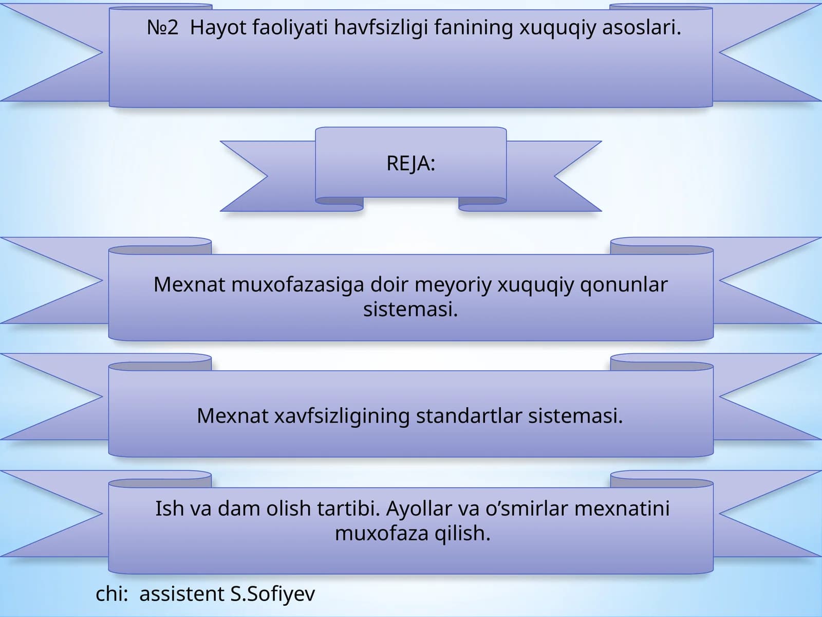 №2 Hayot faoliyati havfsizligi fanining xuquqiy asoslari