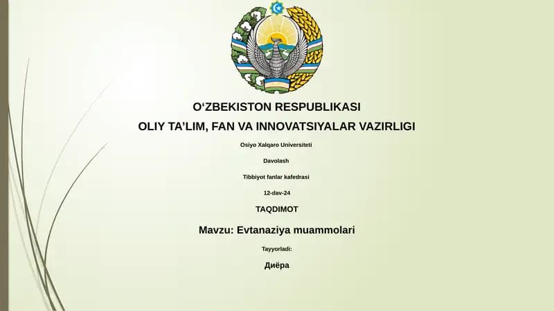 Evtanaziya muammolari