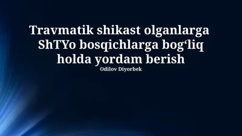 Shtyo bosqichlari bilan tanishish