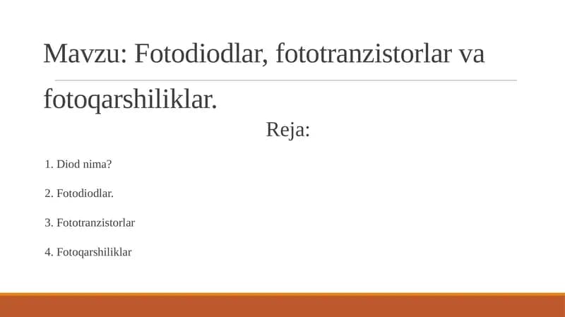 Fotodiodlar, fototranzistorlar va fotoqarshiliklar