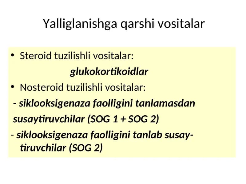 Steroid tuzilishli vositalar