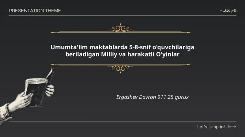 Milliy va harakatli O'yinlar