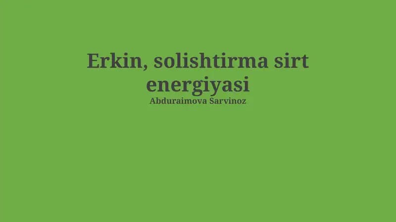 Erkin sirt energiyasi