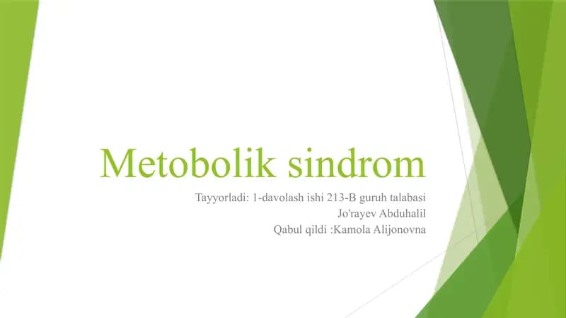 Metobolik sindrom