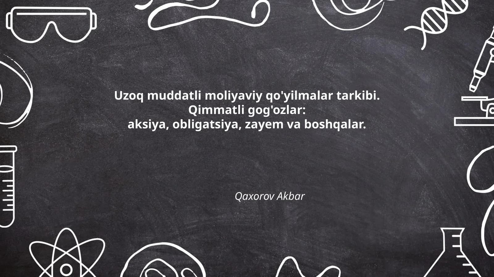 Uzoq muddatli moliyaviy qo'yilmalar tarkibi