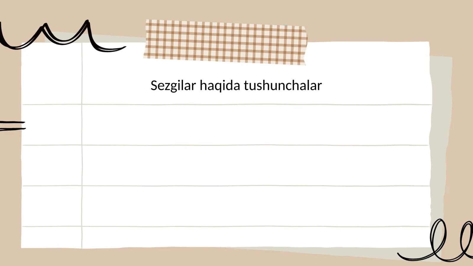 Sezgilar haqida tushunchalar