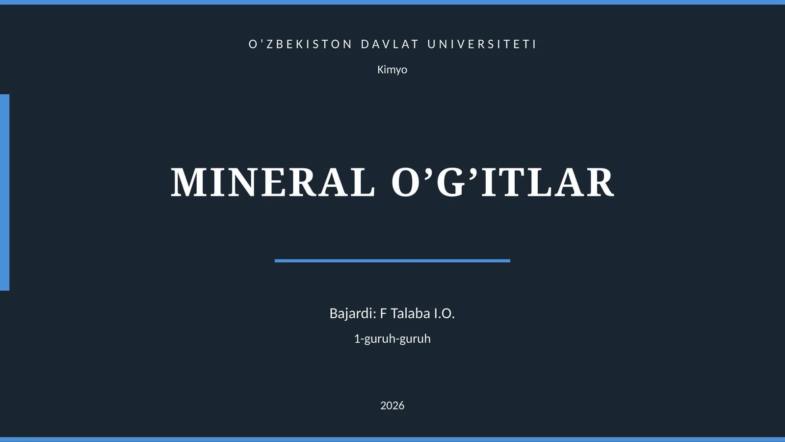 MINERAL O’G’ITLAR