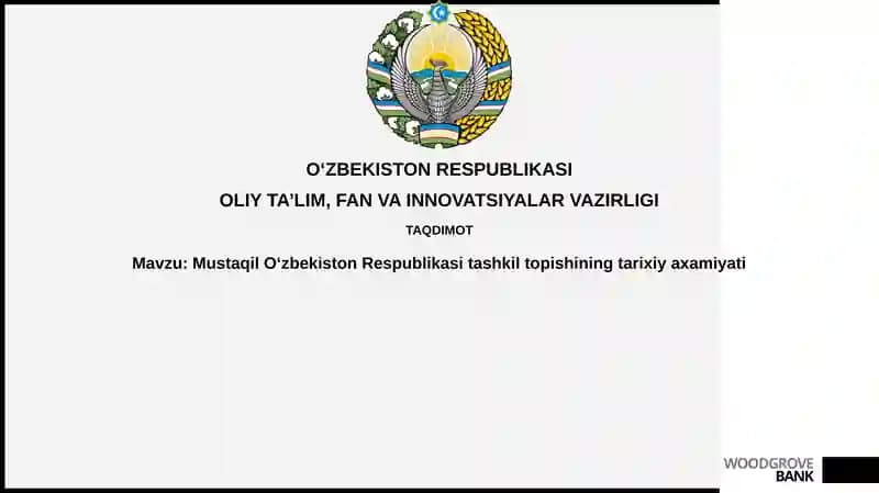 Oʻzbekiston Respublikasi tashkilot topishi