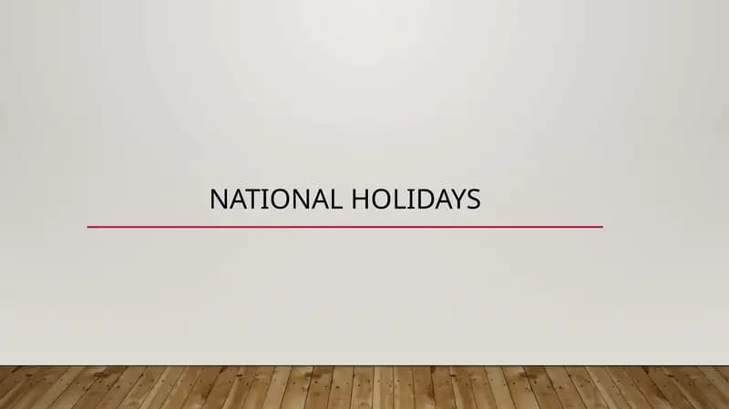 National holidays