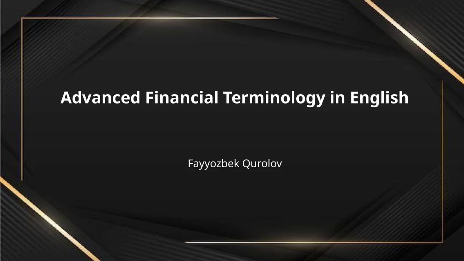 Advanced Financial Terminology in English