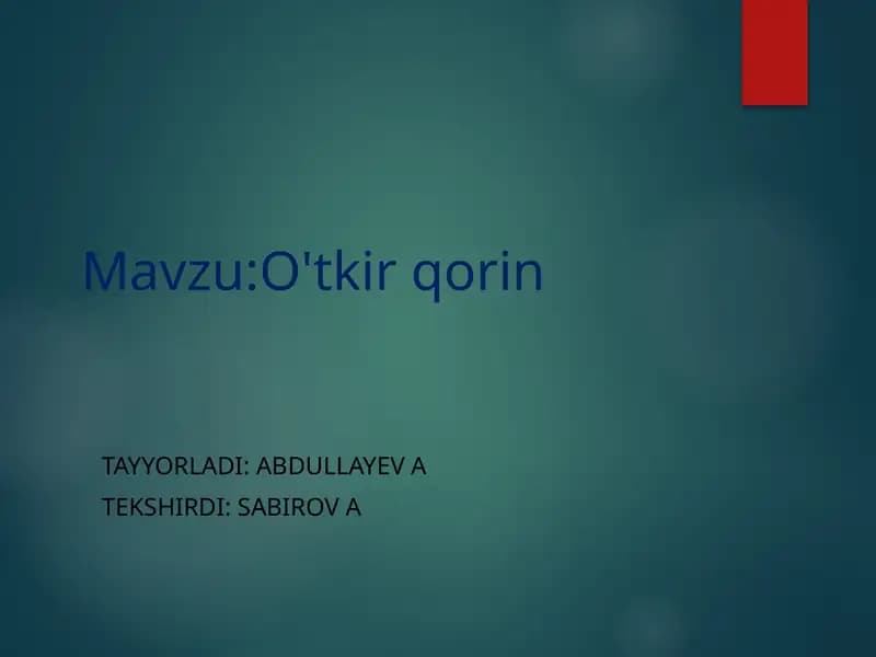O'tkir qorin