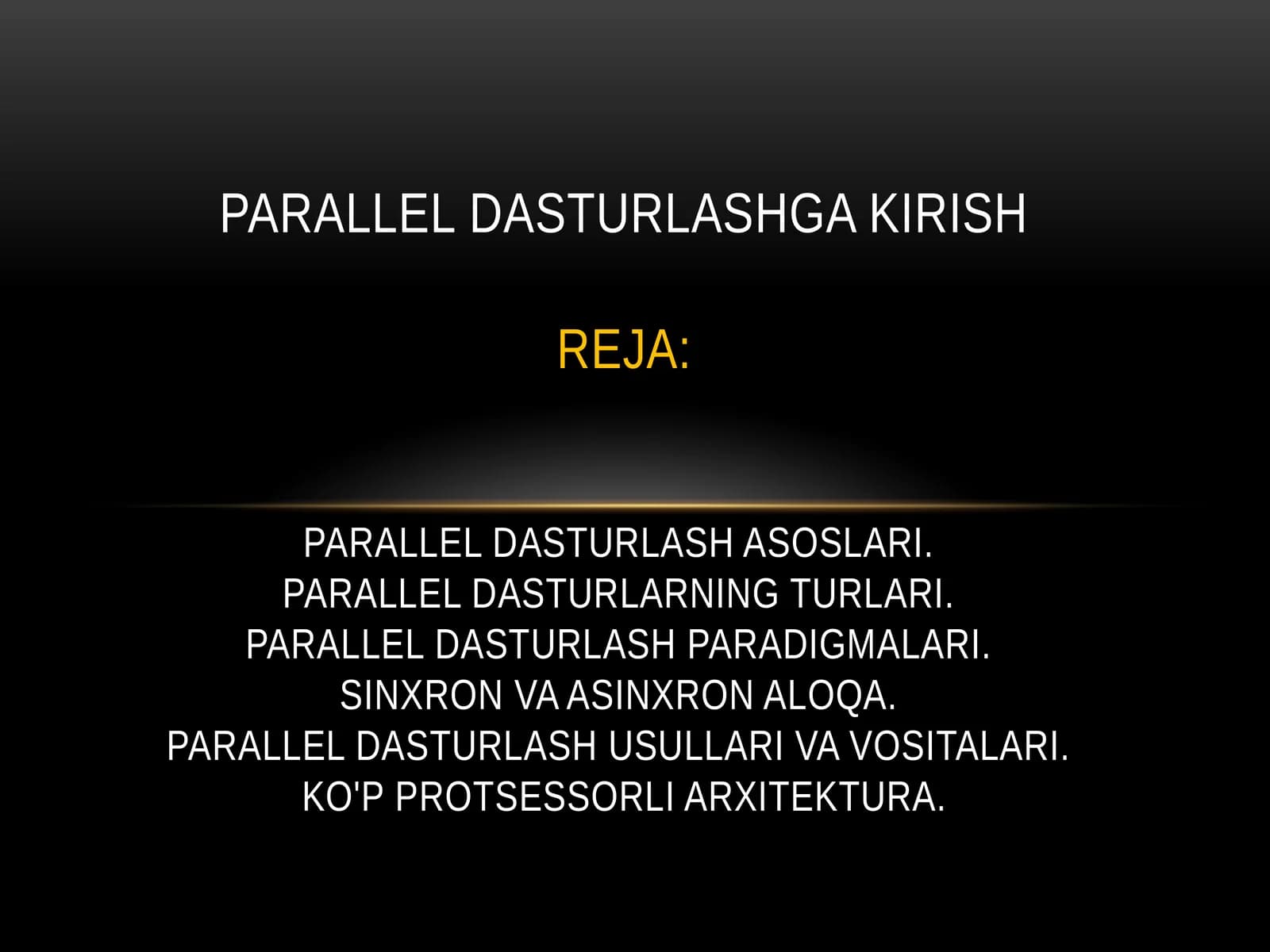 Parallel dasturlashga kirish