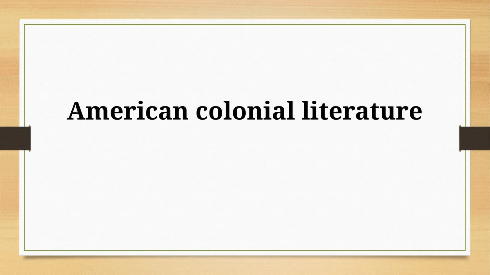 American colonial literature