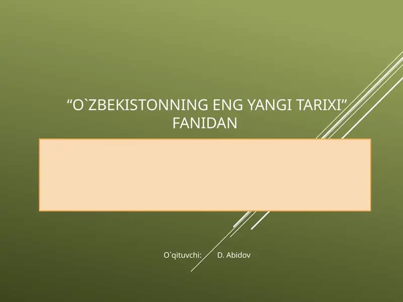 O`zbekistonning eng yaxshi tarixi