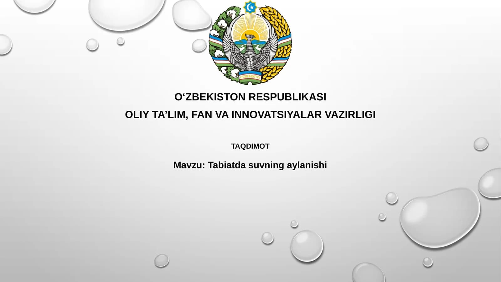 Tabiatda suvning aylanishi